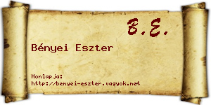 Bényei Eszter névjegykártya