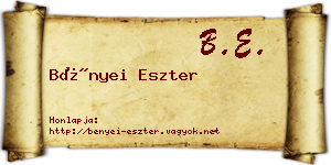 Bényei Eszter névjegykártya